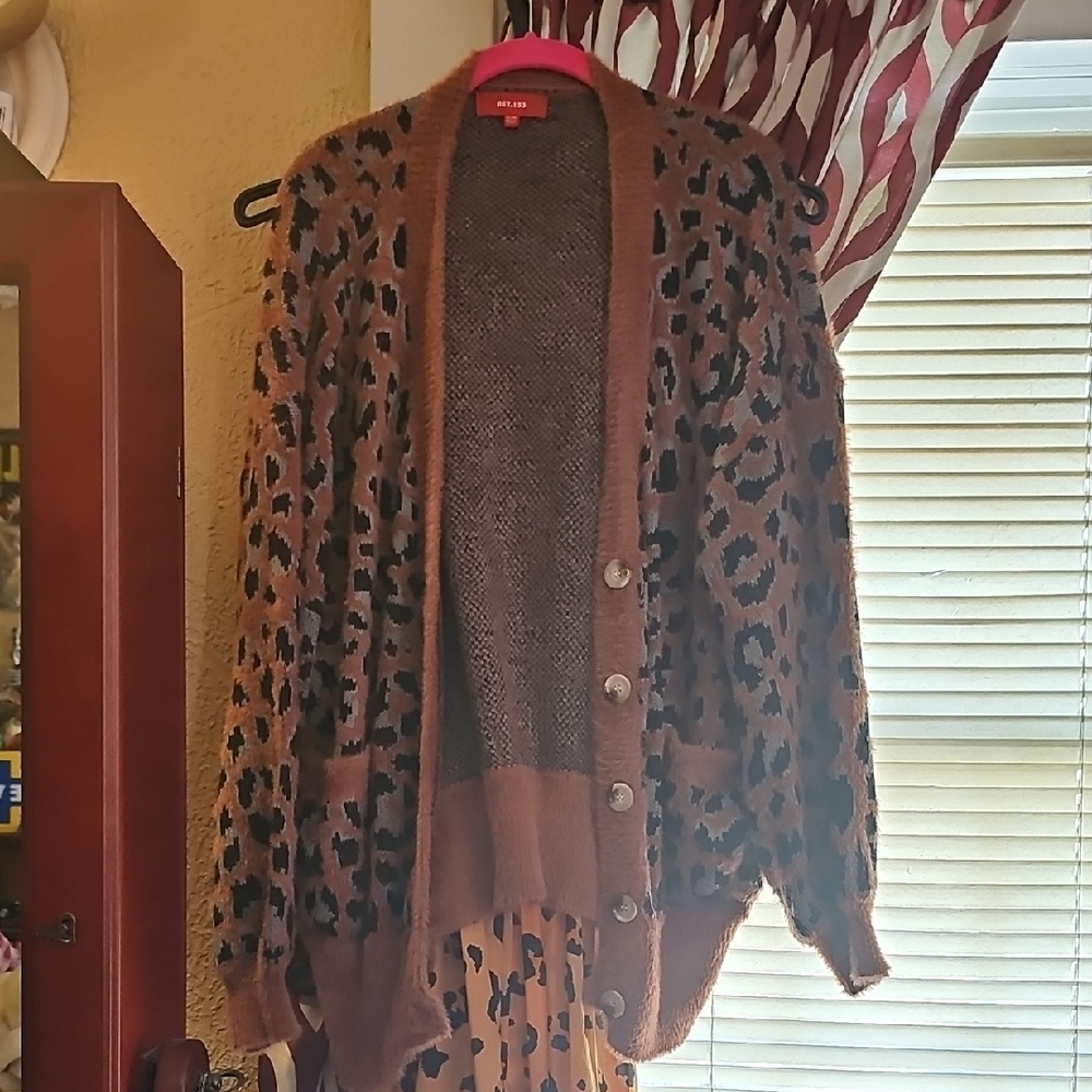 Animal Print Brown Sweater From 3 Bird Nest